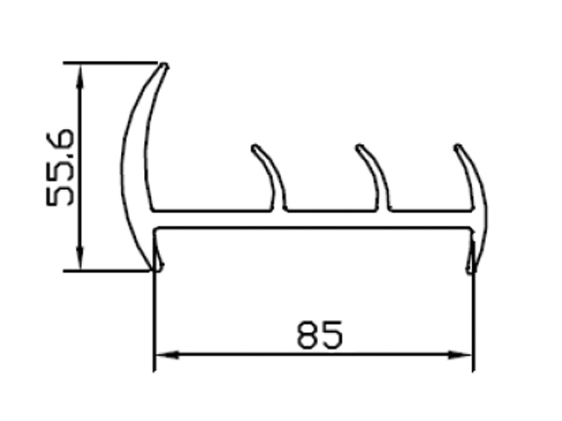 Уплотняющий профиль резиновый двери фургона 85 мм