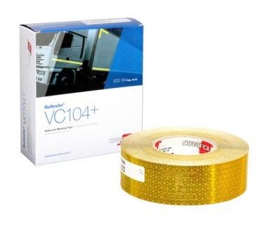 Светоотражающая лента для твердой поверхности (желтая) ORAFOL VC104 + (цена за метр)