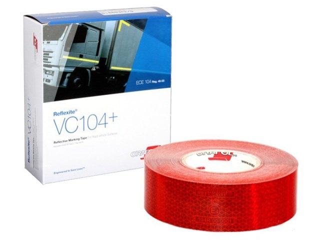 Светоотражающая лента для твердой поверхности (красная) ORAFOL VC104 + (цена за метр)