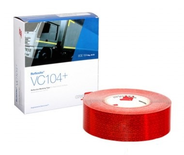 Светоотражающая лента для твердой поверхности (красная) ORAFOL VC104 + (цена за метр)