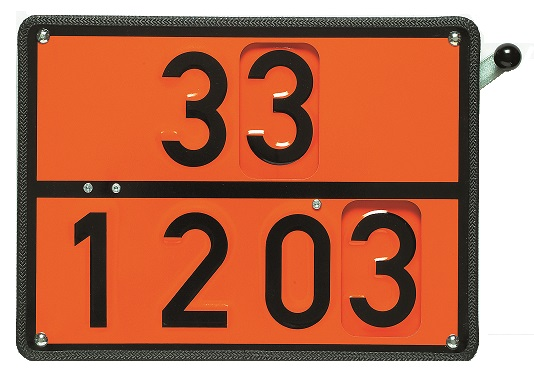 Информационная табличка с переключателем ADR "Дизель 30-1202/Бензин 33-1203" Bicma