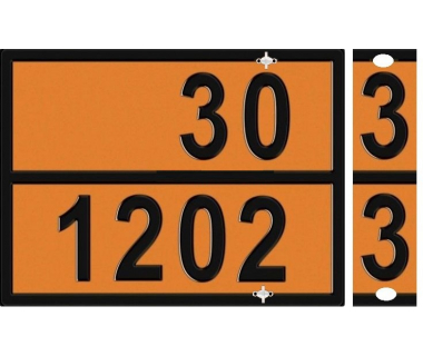 Інформаційна табличка трансформована для позначення ADR "Дизель 30-1202/Бензин 33-1203" Bicma