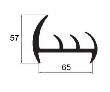 Ущільнювач дверний, 65мм