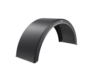 Крыло пластиковое на прицеп с белой полосой Domar DK1650, B=550 мм (поврежденное)