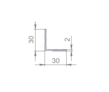 Алюмінієвий профіль, кутик 30х30