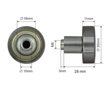Ролик зсувного даху Ø35*11*28  Alta