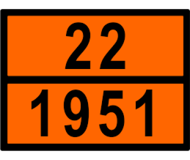 Інформаційна табличка трансформована ADR "Газ аргон 22–1951" Bicma