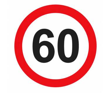 Знак ограничения скорости 60 км D=12 см