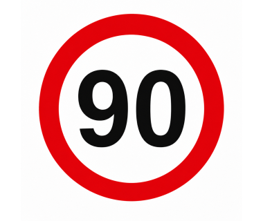 Знак ограничения скорости 90 км D=12 см