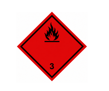 Знак небезпеки "Легкозаймисті речовини" (метал), 25х25